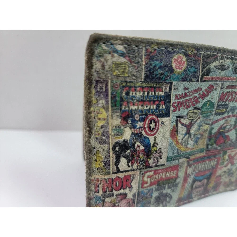 Marvel Comics Genuine Leather Wallet Spider-Man Hulk X-Men Wolverine Thor Worn